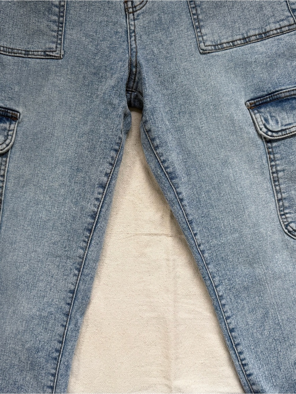 High Rise Cargo Jogger Jeans Acid Wash Balloon Barrel Pants Denim Retro Y2K 80s - Picture 5 of 15